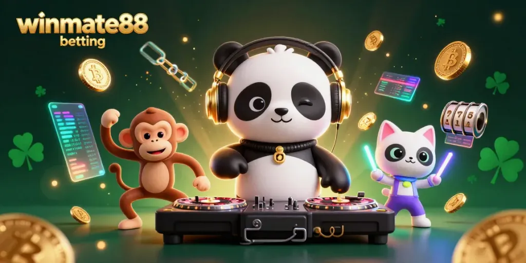 Experience thrilling winmate88 betting with fun characters in a casino-themed digital world.