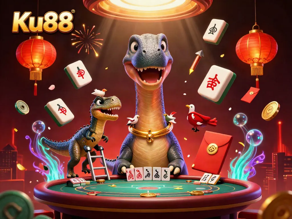 Join the action at Ku88 with dynamic gaming elements and colorful characters in an exciting casino scene.