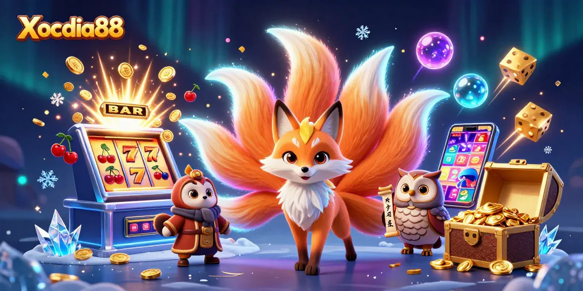 Xocdia88 offers an enchanting gaming experience with a nine-tailed fox and a wise owl amidst a dazzling jackpot.
