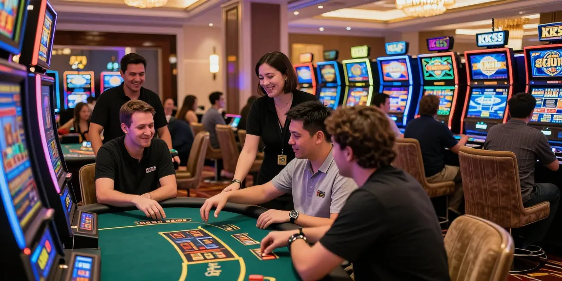 KK55 players enjoying engaging gaming experiences in a vibrant casino environment.