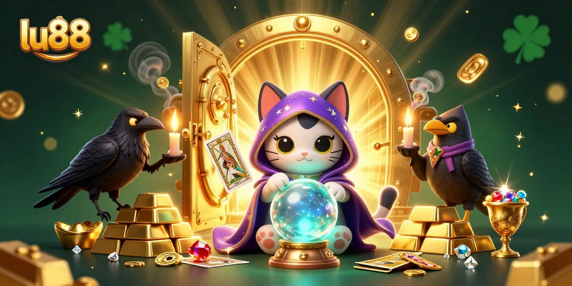 Engage with lu88's captivating 3D scene featuring mystical characters and dynamic casino elements.