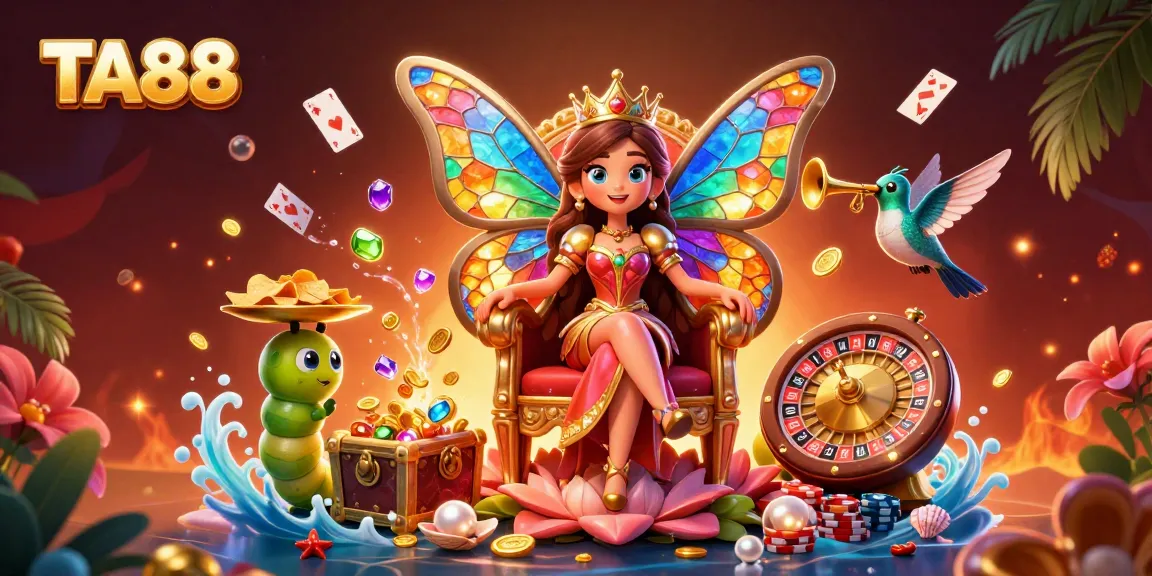 Bet on TA88 at an exciting online casino featuring vibrant characters and lively gaming elements.