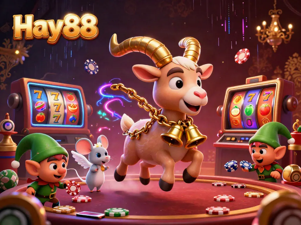 Experience the excitement of Hay88 with festive characters in a thrilling casino environment.