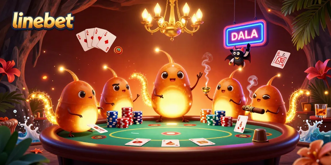 Experience thrilling poker action with linebet in an enchanting casino scene filled with glowworms.