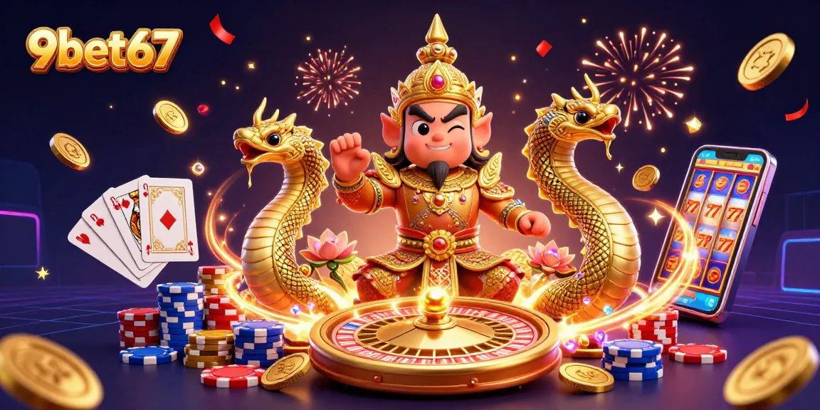 Experience the exciting wins at 9bet67 with dynamic gaming elements like spinning roulette and golden coins.