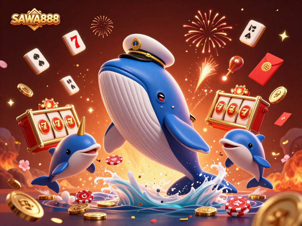 Experience the thrill with SAWA888 featuring enchanting whales and exciting slot action.