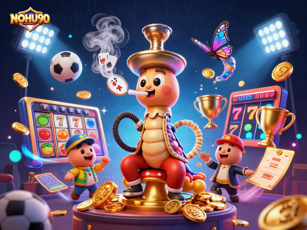 Engage with NOHU90's vivid slot and sports gaming experience featuring dynamic characters.