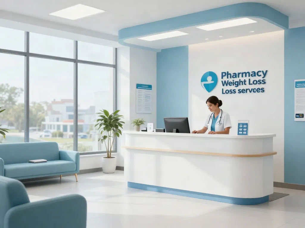 Pharmacy Weight Loss clinic with welcoming reception, supporting patient care.