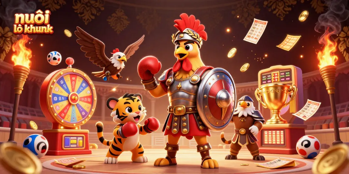 Play lottery with nuôi lô khung in an exciting 3D scene featuring lively characters and dynamic elements.