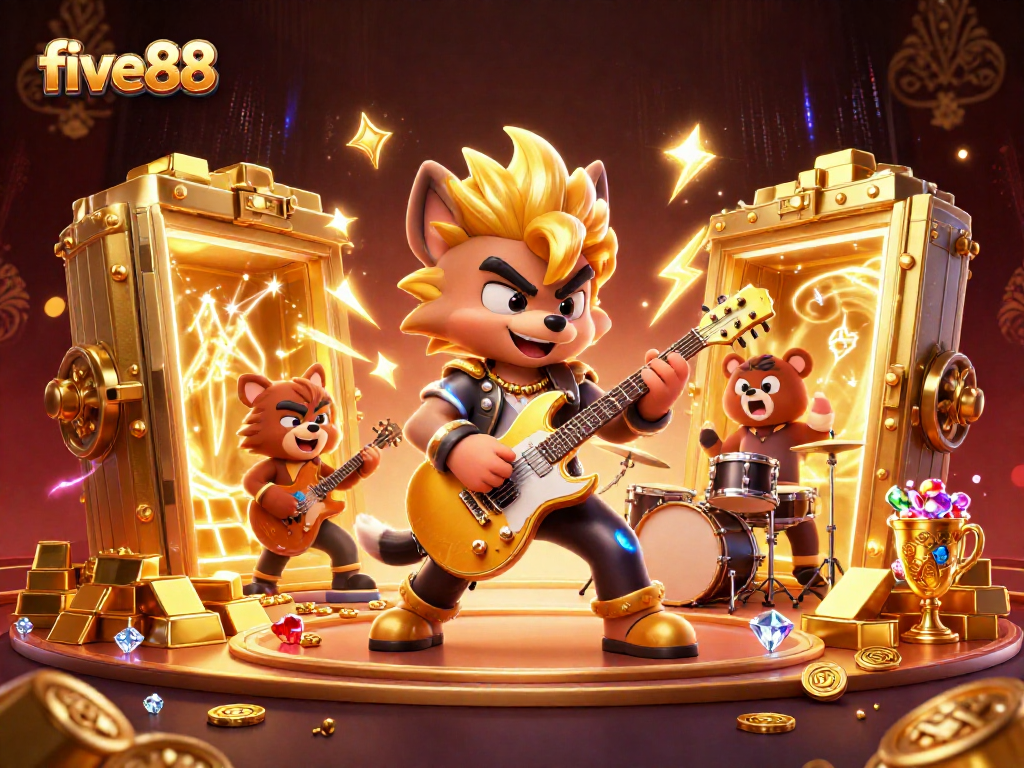 Experience the thrill of five88 casino with dynamic cartoon characters and dazzling treasures.