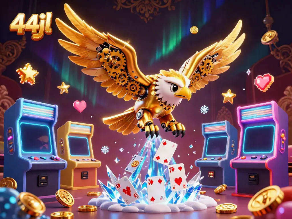 Experience the excitement of 44jl gaming with vibrant characters diving into holographic cards.