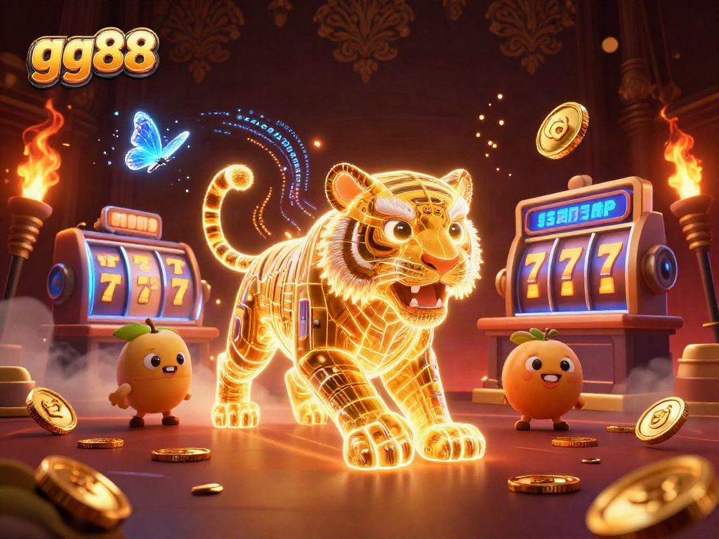 Engage with exciting game dynamics at gg88's digital casino, featuring lively 3D characters and thrilling slot reels.