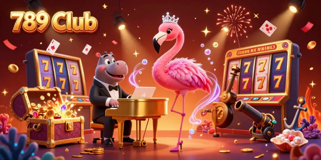 Experience the thrills of 789 Club with dynamic casino elements and vibrant characters.