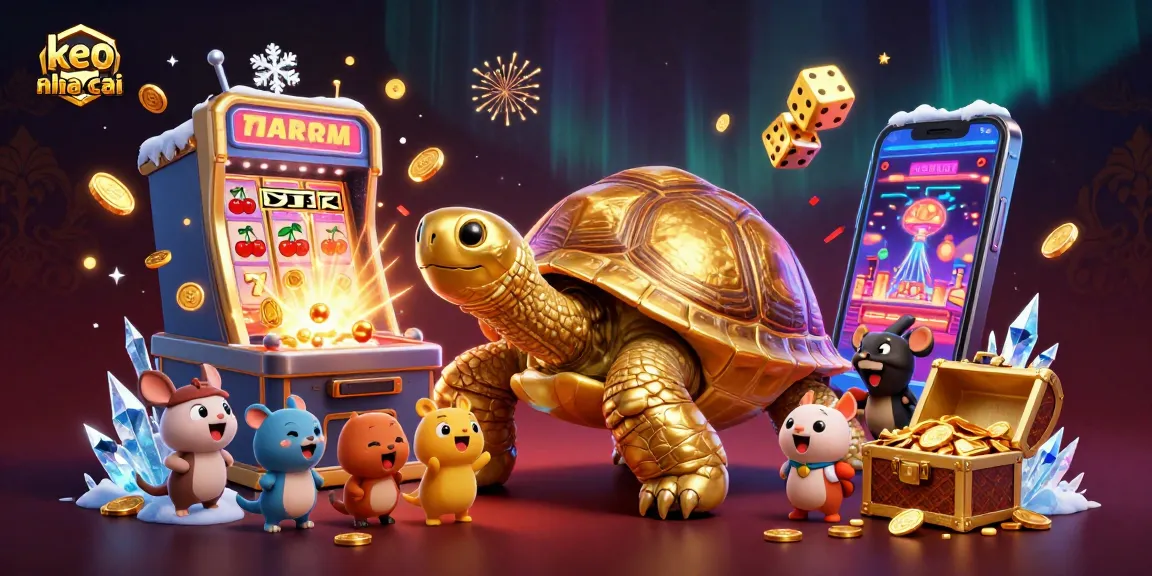 Engage with keo nha cai in a vibrant 3D casino scene filled with excitement and winning symbols.