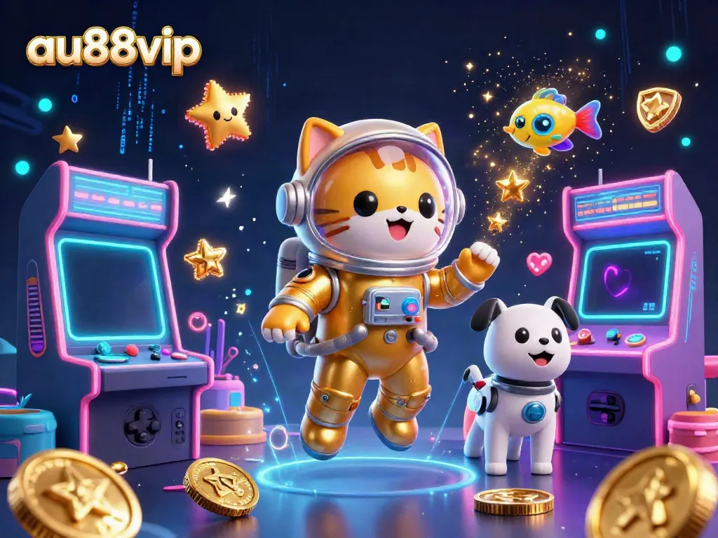 Engage in thrilling gameplay at au88vip with vibrant alien scenes and arcade elements.