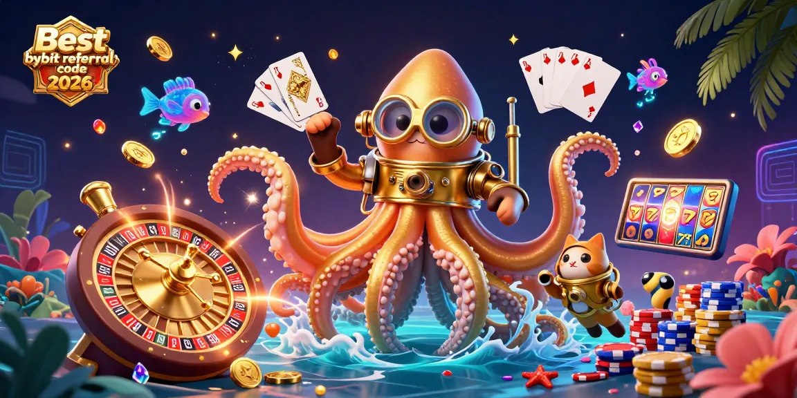 Engage with the Best bybit referral code 2026 to maximize your trading rewards on this dynamic casino-themed illustration.