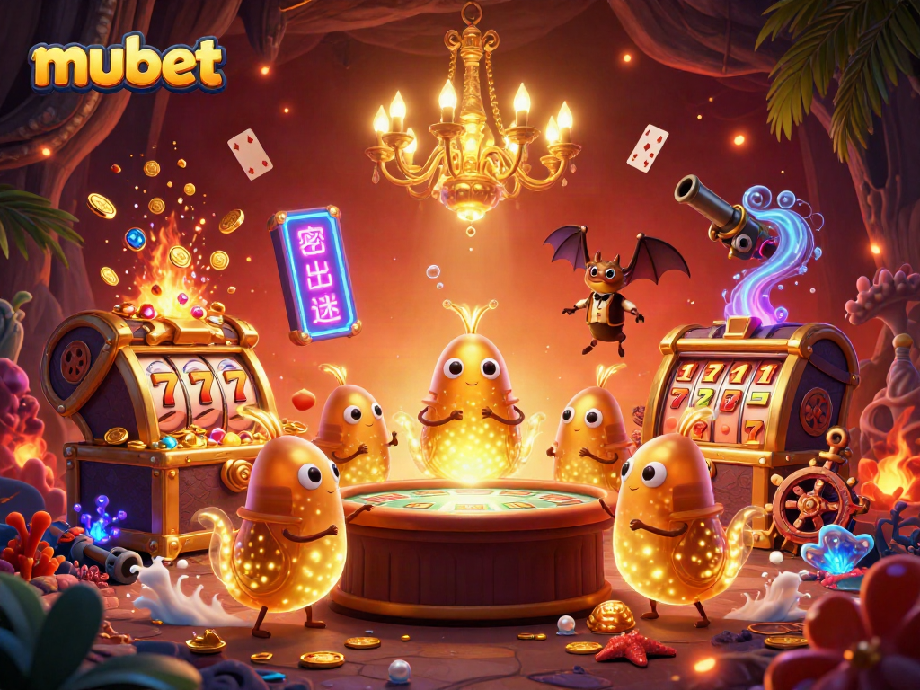 Experience the excitement of mubet as bioluminescent glowworms illuminate a vibrant cave casino.