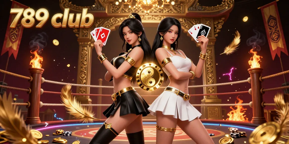 Experience the thrill of 789 club with dynamic twin Asian women and casino elements in a vibrant scene.