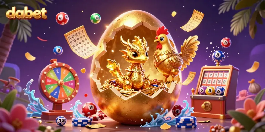 Experience exhilarating wins at Dabet with golden rewards, vibrant lottery elements, and a dynamic gaming atmosphere.