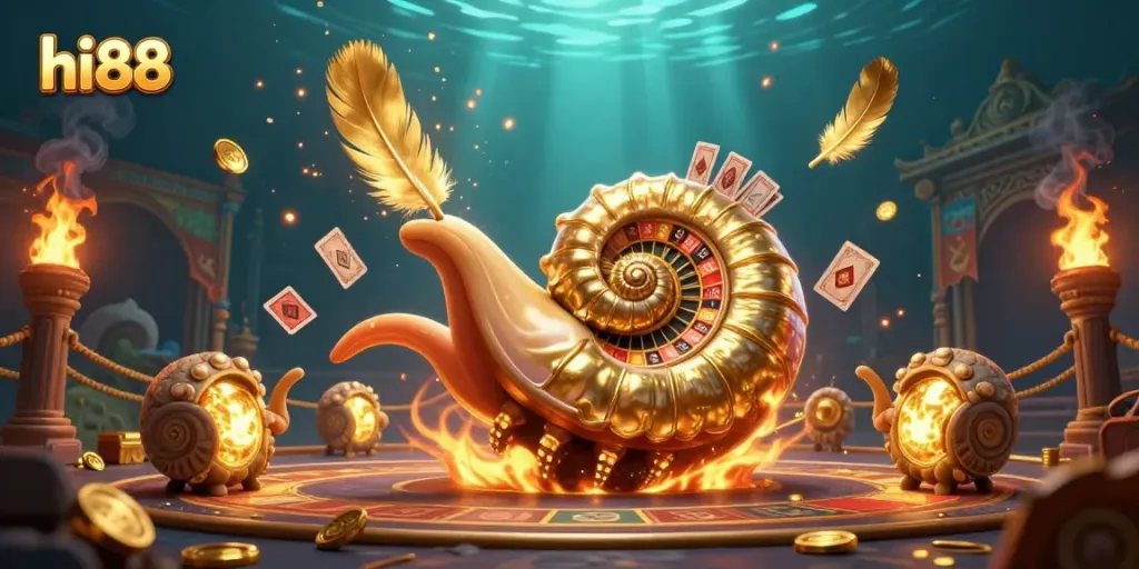 Experience thrilling gameplay at hi88 with an ancient nautilus roulette and glowing ammonite companions.