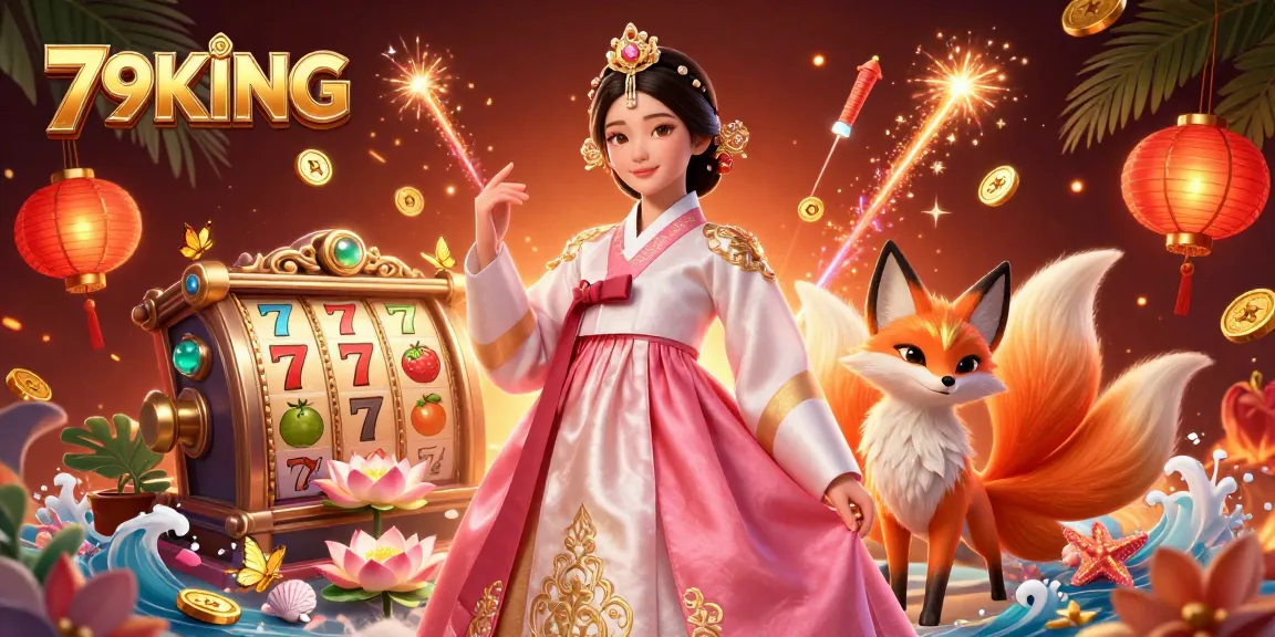 Spin the vibrant reels of 79KING for exciting jackpot wins in a luxurious 3D casino setting.