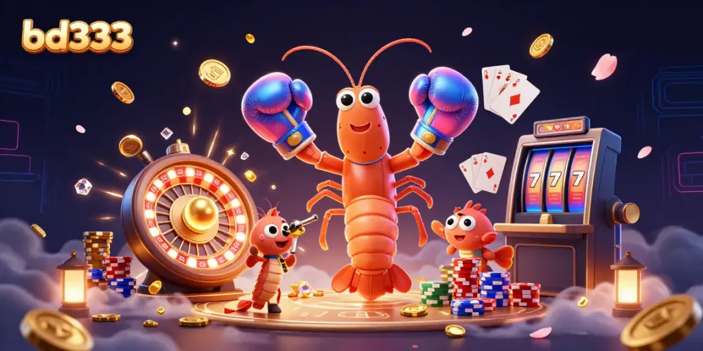 Experience the thrill of gambling with bd333 featuring charming sea creatures and vibrant casino elements.