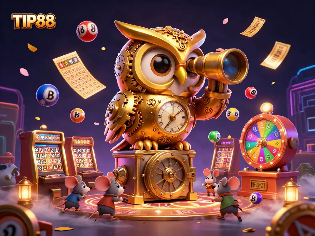 Experience gaming excitement at TIP88 with vibrant casino elements and characters in a dynamic 3D scene.