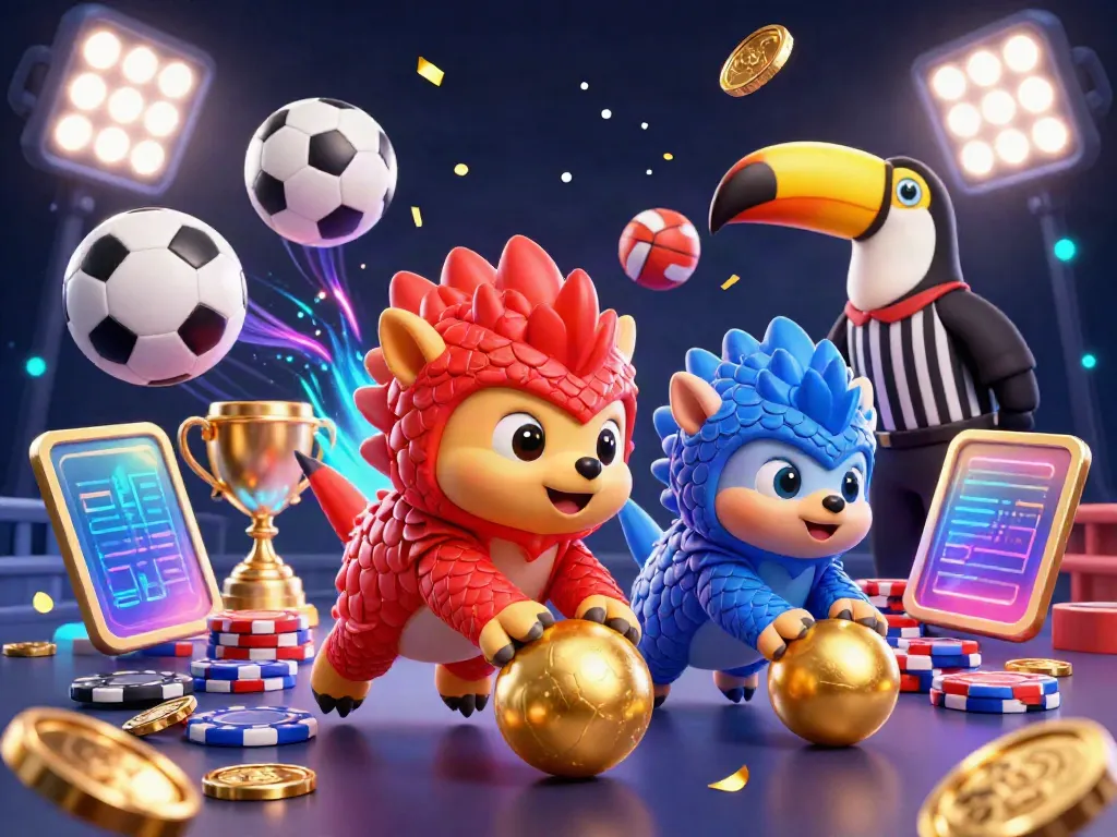Experience the exciting world of MU88 with animated pangolins bowling through poker chips in a vibrant casino.