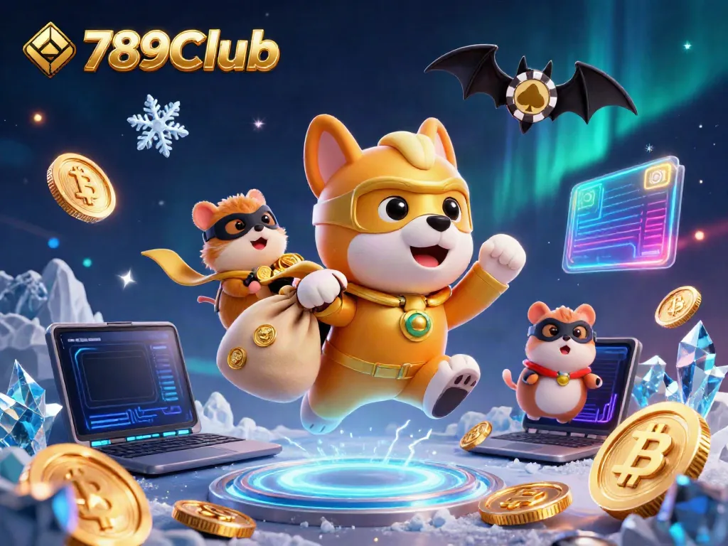 Experience the thrill of 789Club with a superhero dog flying in a vibrant casino universe.