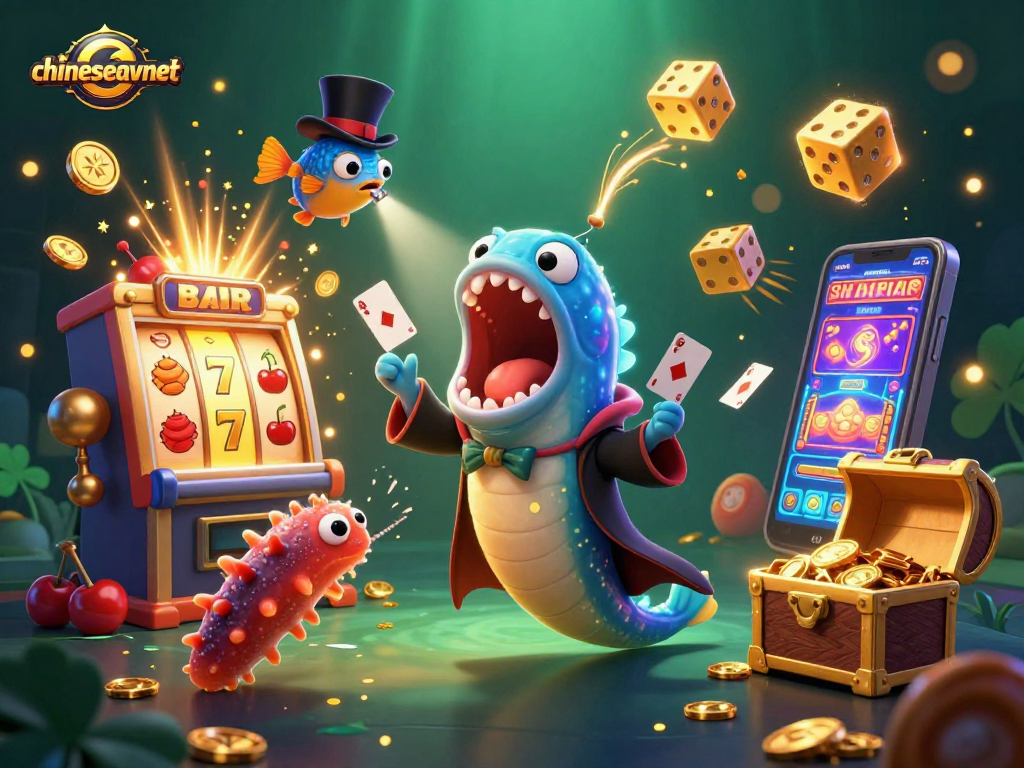 Join the thrilling action with chineseavnet featuring an eel magician and jackpot celebrations in a vibrant casino scene.