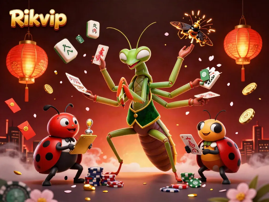 Engage in thrilling gameplay with Rikvip's adventurous characters in a vibrant casino setting.