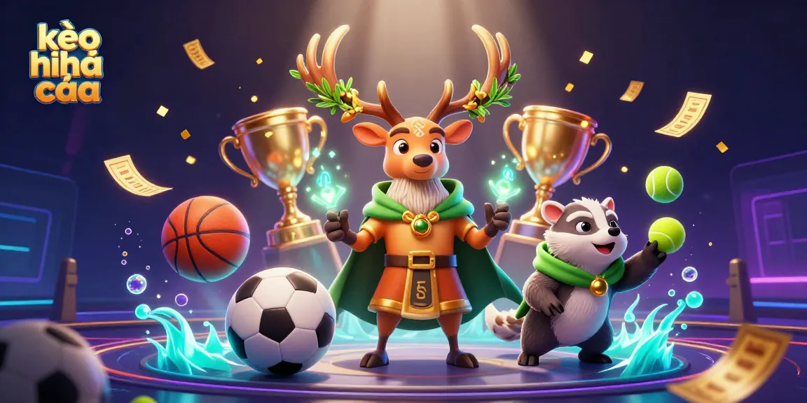 Engage with kèo nhà cái in a dynamic sports betting 3D scene highlighting vibrant characters and game elements.