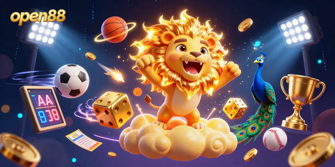 Engage with dynamic betting action at open88, featuring a vibrant online casino scene rich in detail.