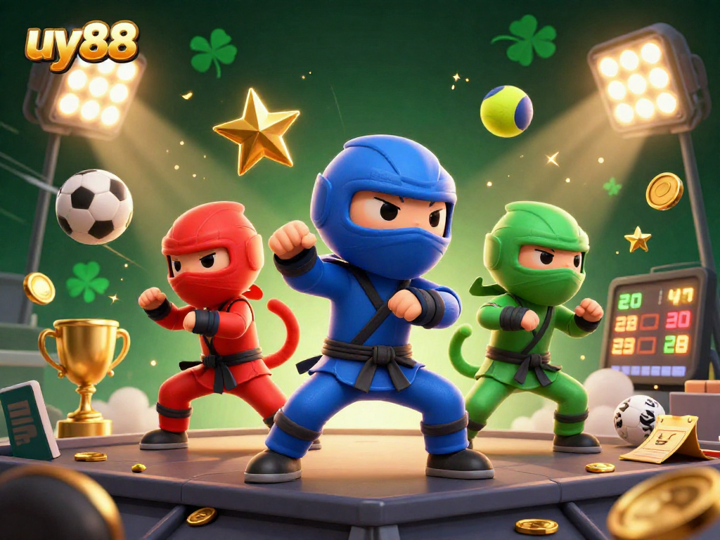 Experience thrilling gameplay with uy88 in this dynamic casino-themed illustration.