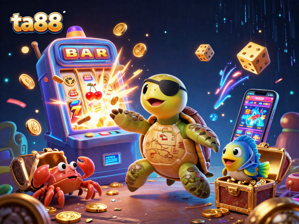 Experience excitement at ta88 with a pirate turtle and thrilling slot machines in action.