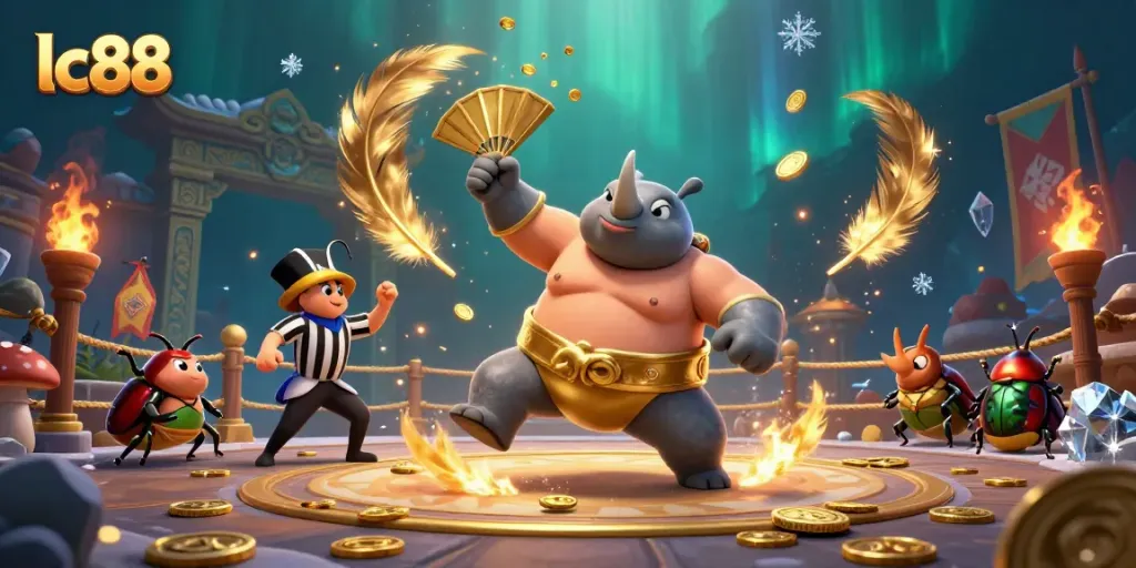 Bet on lc88 with thrilling action from a beetle sumo champion in an exciting arena
