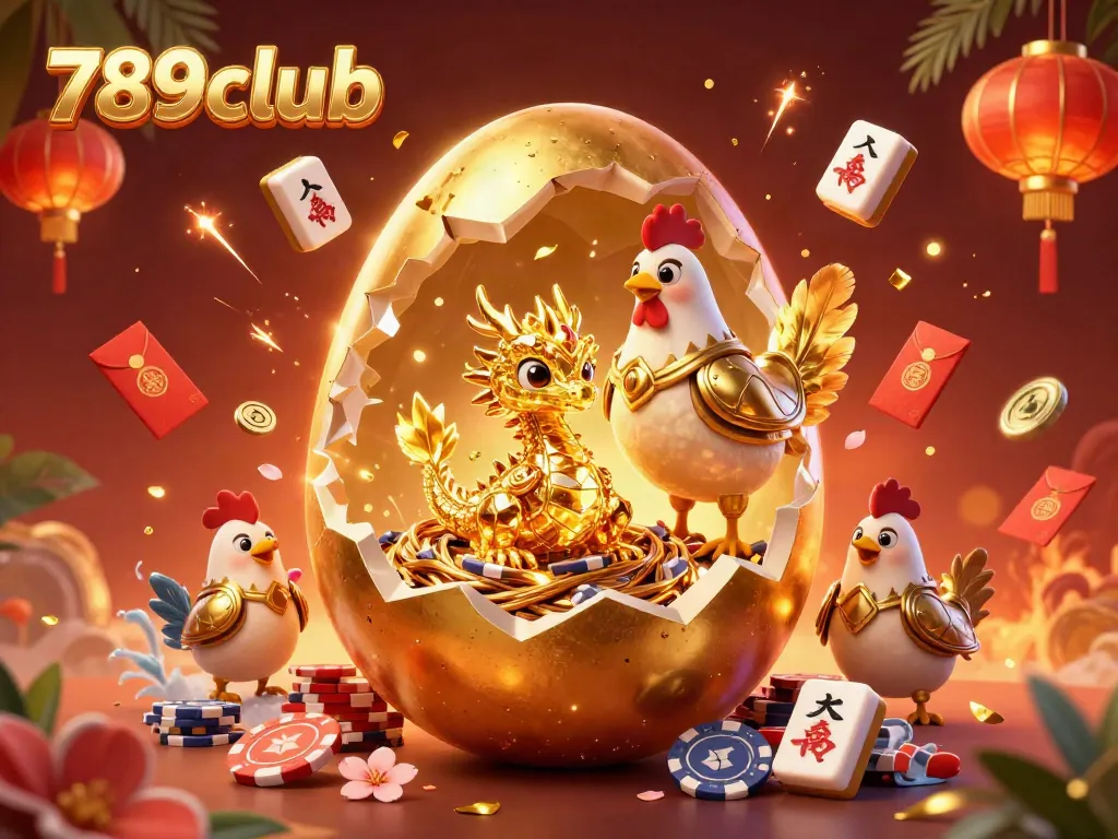 Engage with the thrilling world of 789club featuring a golden dragon and vibrant casino elements.