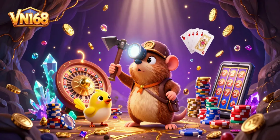 Win big with VN168's exciting gaming adventure featuring treasure and gaming elements.