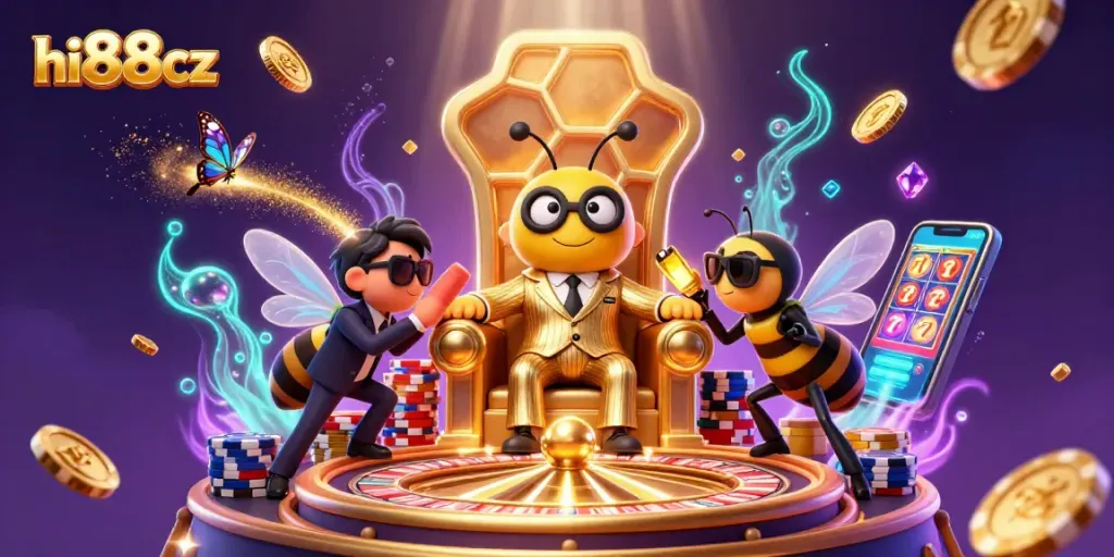 Spin to win with hi88cz's vibrant casino scene filled with treasures and excitement