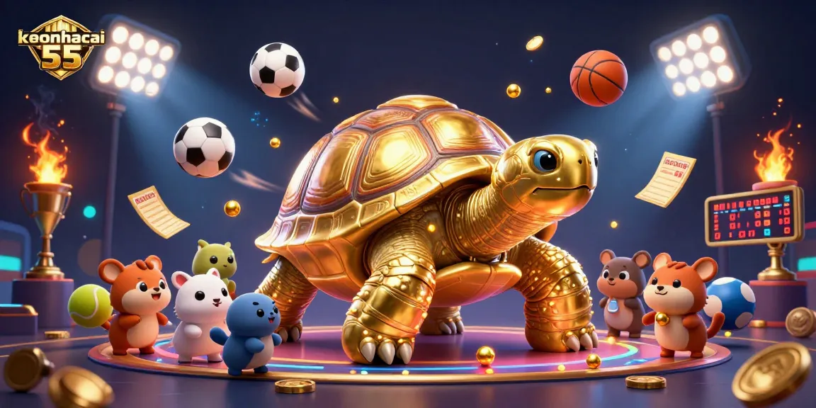 Experience excitement with keonhacai 55 in a dynamic casino scene with vibrant characters and elements.