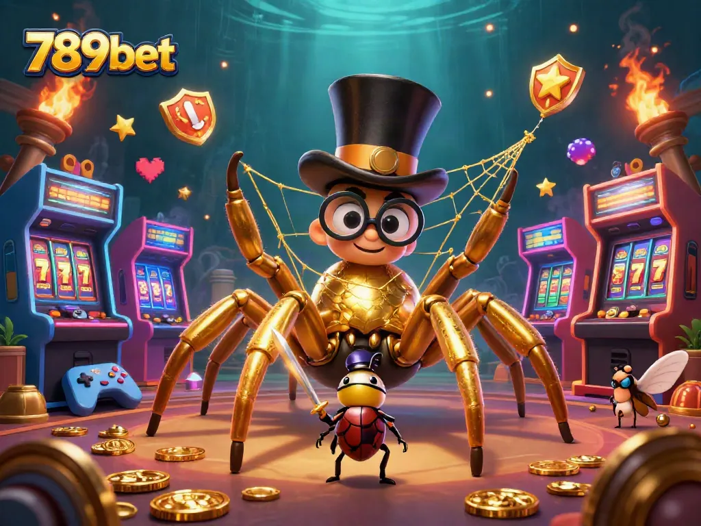 Engage in thrilling gameplay at 789bet with colorful arcade elements and a vibrant casino backdrop.