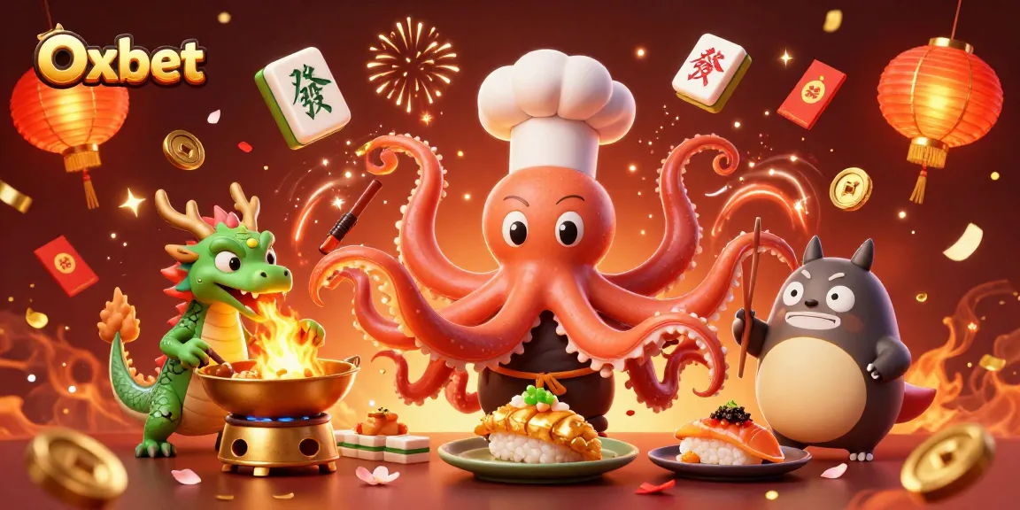Engage with Oxbet in an exciting 3D illustration featuring casino-themed characters and elements.