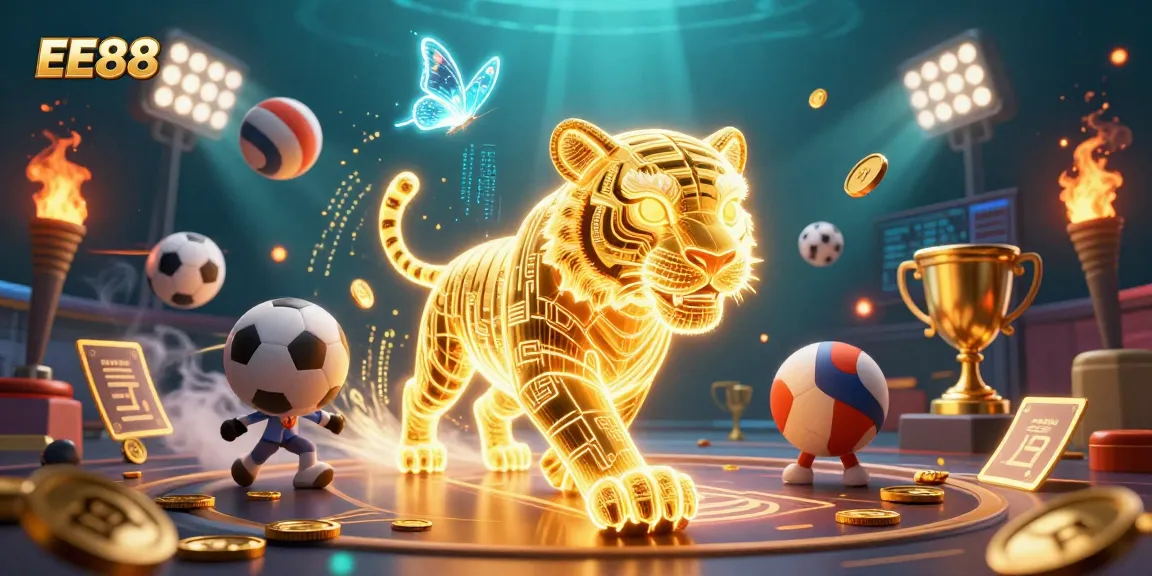 Experience thrilling gameplay at EE88 with dynamic sports elements among vibrant casino visuals.