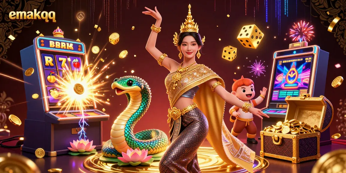 Experience excitement at emakqq with Asian-themed casino elements and vibrant game action.