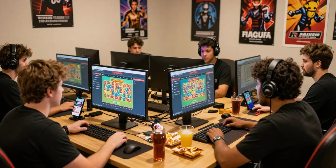 Players enjoying the XOSO66 lottery platform in a vibrant gaming space.