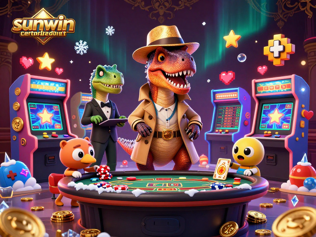 Experience thrilling gameplay with sunwin centralized net in this vibrant casino scene featuring dynamic characters.