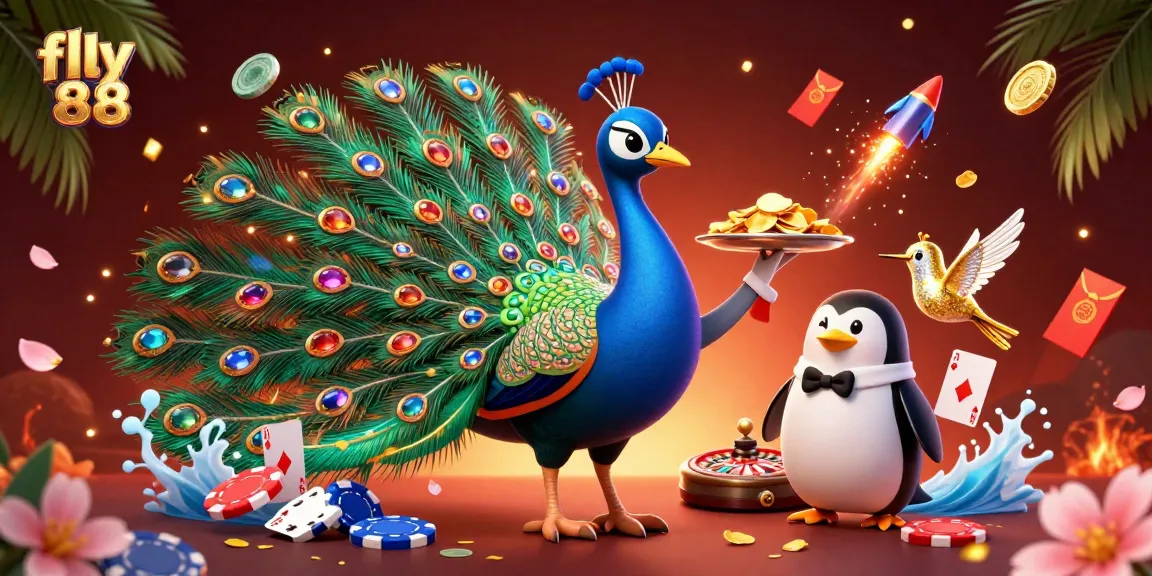 Experience the exciting gameplay at fly 88, featuring vibrant 3D characters and dynamic casino elements.