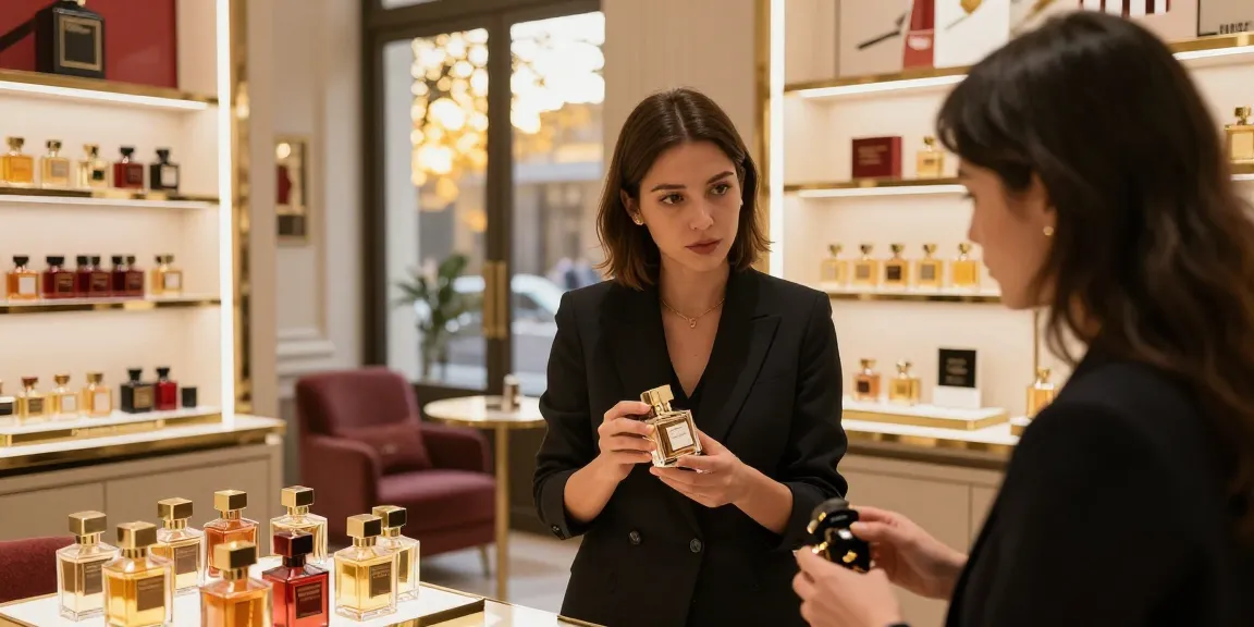 Discover the luxury of Maison Francis Kurkdjian (MFK) fragrances in an elegant boutique setting with rich aromas.