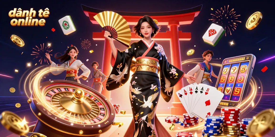 Engaging in đánh đề online with an elegant Asian woman surrounded by dynamic casino elements, symbolizing excitement.