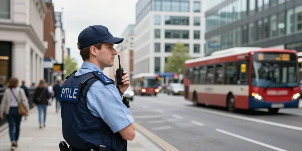 Security Guard providing local safety in London, representing trusted community service.